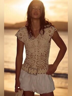 NWT Free People Kinsley Crochet Mini Dress